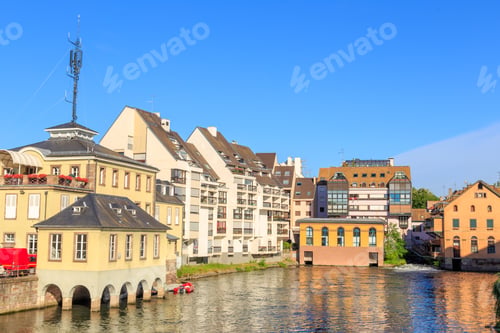 Preview: Strasbourg, France. Houses In The Historical Center Of Strasbourg. River Ill