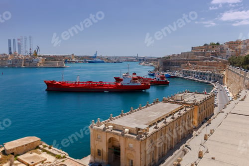 Preview: Mediterranean Harbor In Valletta In Sunny Day. Malta.