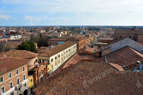 Preview: Panorama Of The Historic Center Seen From The Este Castle Ferrara Italy
