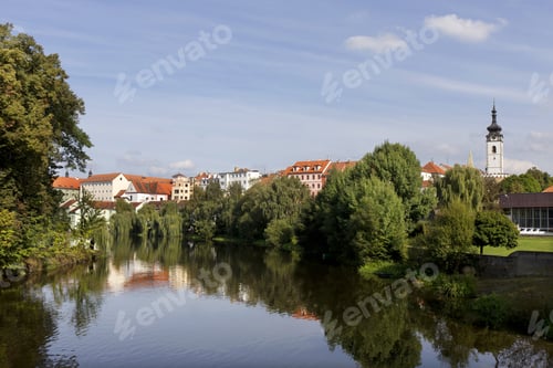 Preview: Colorful Royal Medieval Town Pisek Above The River Otava, Czech Republic