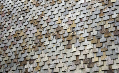 Preview: Tiled Roof Tiles Slate In Old House, Construction