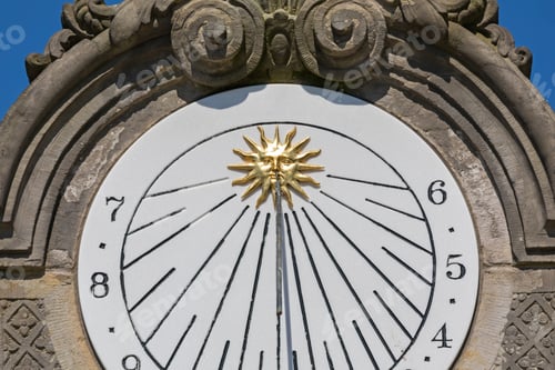 Preview: Sundial Clock With Golden Sun Amsterdam Holland