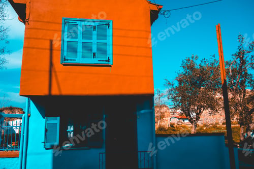 Preview: Orange And Blue Colored Mediterranean House