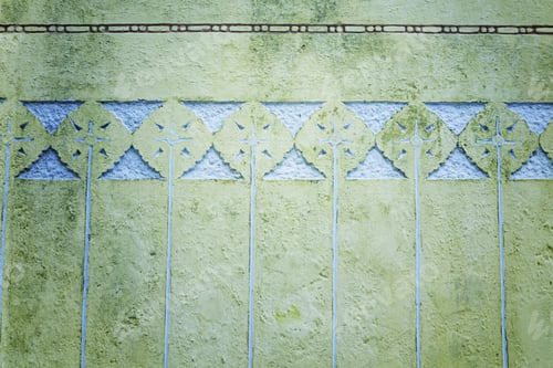 Preview: Yellow Wall With Arabic Forms, Construction And Architecture