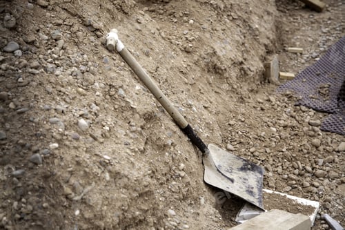 Preview: Shovel In Excavation Of Construction, Architecture And Work