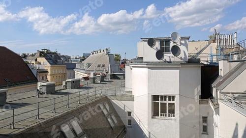 Vorschau: Dächer von Gebäuden im Zentrum von Wien, Österreich
