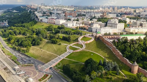 Preview: Nizhny Novgorod, Russia. Aerial View Of The Nizhny Novgorod Kremlin, Aerial View