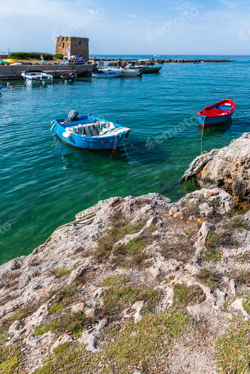 Preview: Monastery And Boats Frame The Bay Of San Vito.
