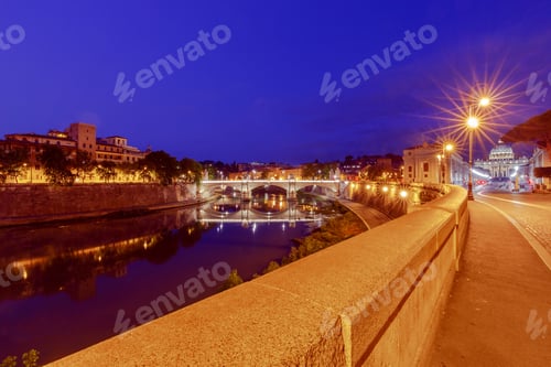 Preview: Rome. The Tiber River And Saint Peter'S Cathedral.
