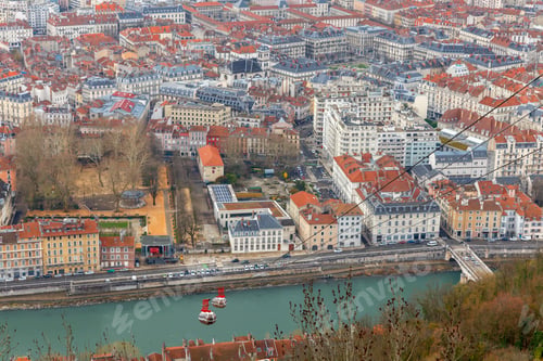 Preview: Aerial View Of The City From The Top Of The Hill. Grenoble. France.