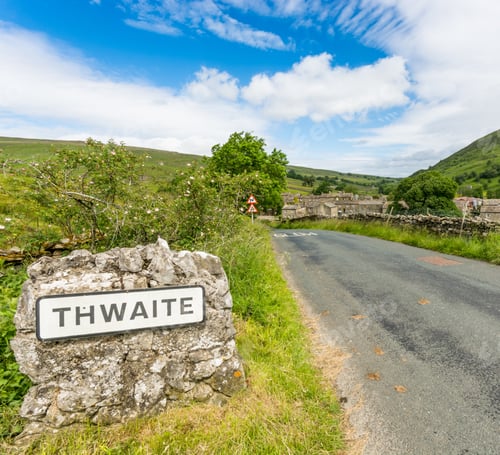 Preview: Thwaite Village And Sign In Swaledale