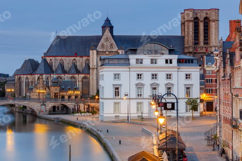Preview: Gent. City Embankment At Sunset.
