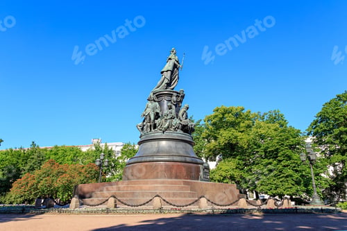 Preview: Saint-Petersburg, Russia. Monument To Catherine The Great. Text Translated Into English - Empress