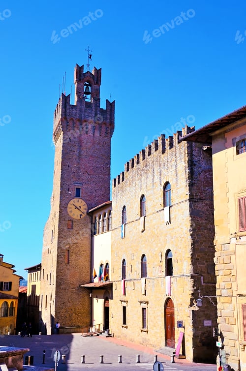 Preview: Panorama Of The Beautiful City Of Arezzo In Tuscany - Italy