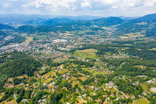 Preview: Graz, Austria. Panorama Of The City. Aerial View Of The City And Its Surroundings