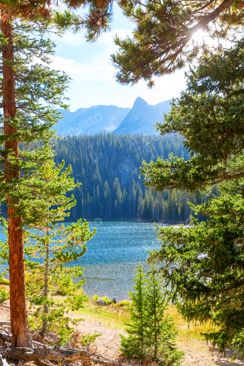 Preview: Serenity Lake In The Mountains In Summer Season. Beautiful Natural Landscapes.