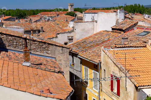 Preview: Aerial View Of The Medieval Historical Part Of The City. Arles. Provence. France.