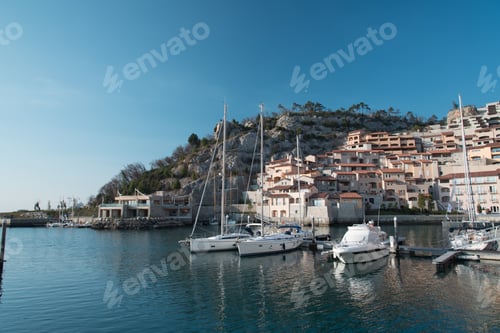 Preview: Boats Moored In The Harbor Of Porto Piccolo