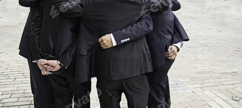 Preview: Embrace Friends In Suits At Wedding, Celebration And Friendship