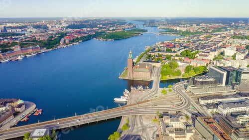 Preview: Stockholm, Sweden. Stockholm City Hall. Stockholms Stadshus. Built In 1923, Red Brick Town Hall