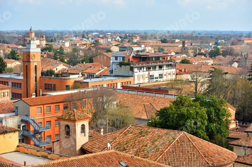 Preview: Panorama Of The Historic Center Seen From The Este Castle Ferrara Italy