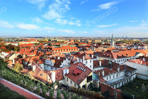 Preview: View On Colorful Autumn Prague City With Its Towers And Historical Buildings, Czech Republic