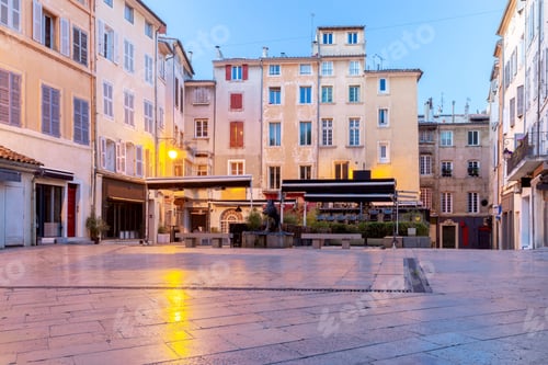Preview: Richelm Square And The Boar Fountain In The Early Morning. Aix En Provence. France. Provence.