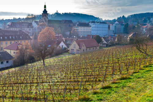 Preview: Scenic Aerial View Of The Old City At Sunset. Bamberg. Bavaria Germany.