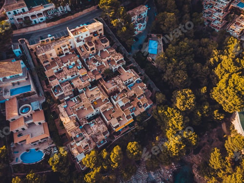 Preview: Beautiful Mediterranean Houses From The Top View At Spain