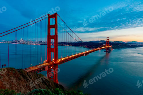 Preview: Sunset Over The Golden Gate Bay In San Francisco California United States