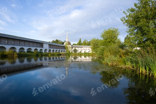 Preview: September Morning At The Monastery Pond. Tikhvin Mother Of God Assumption Monastery, Russia