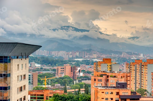 Preview: Medellin, Colombia, El Poblado District, Hdr Cityscape