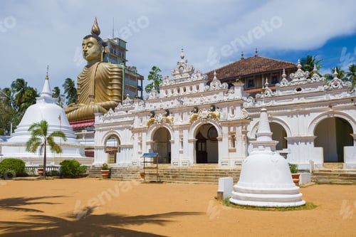 Preview: At The Entrance To The Ancient Buddhist Temple Wewrukannala Buduraja Maha Viharaya. Dikwella, Sri