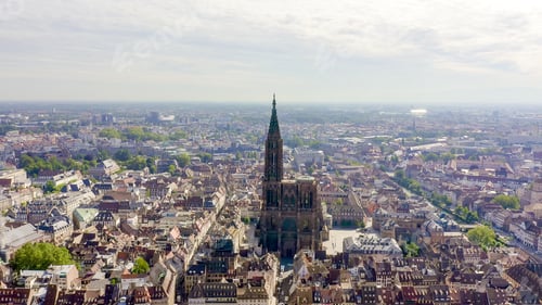 Preview: Strasbourg, France. The Historical Part Of The City, Strasbourg Cathedral, Aerial View