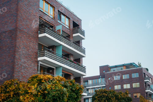 Preview: Beautiful Brick Buildings With Copy Space In The Middle