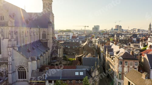 Preview: Antwerp, Belgium. St. Paul S Cathedral (Sint-Pauluskerk), Aerial View