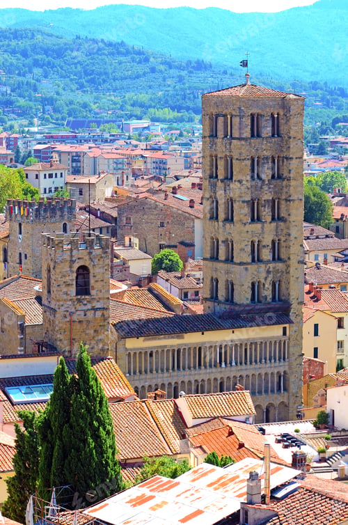 Preview: Panorama Of The Beautiful City Of Arezzo In Tuscany - Italy
