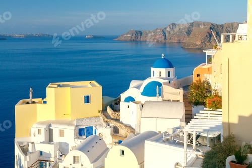 Preview: Traditional Narrow Street Down To The Sea In The Village Oia. Santorini, Greece.