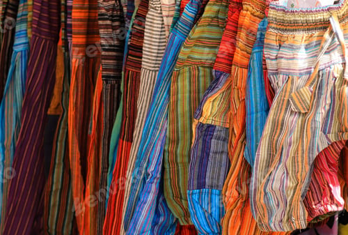 Preview: Multicolored Fabrics In An Arabic Market