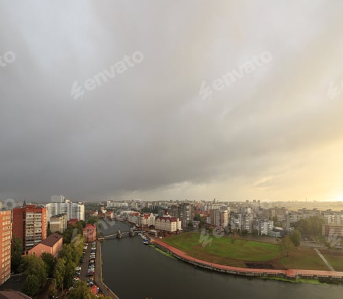 Preview: Rain Over The City. Central Part Of The City Of Kaliningrad, Russia