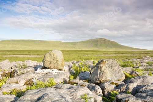 Preview: Limestone Boulders And Ingleborough In The Yorkshire Dales