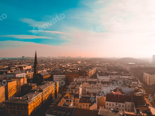 Preview: Silhouettes Of Houses In A German City In The Evening