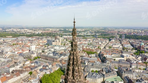 Preview: Strasbourg, France. The Historical Part Of The City, Strasbourg Cathedral, Aerial View
