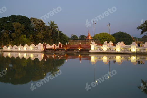 Preview: Old Bridge In The Twilight. The Historic Centre Of Mandalay, Myanmar