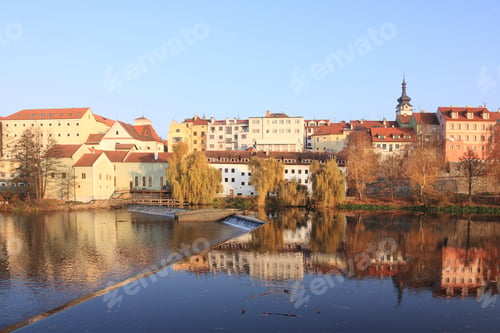 Preview: The Colorful Autumn Medieval Town Pisek In Czech Republic