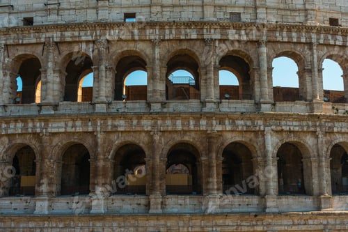 Aperçu: Close Up Detailed View Of The Wall And Rows Of Arches Of Theroman Amphitheatre, The Colosseum