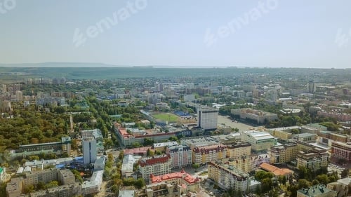 Preview: General Panorama Of The City Center From The Air. Russia, Stavropol