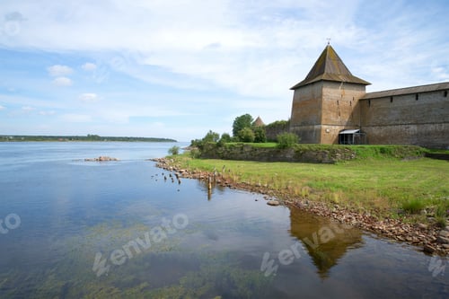 Preview: August Landscape With River Neva And The Historic Fortress. The Oreshek Fortress, Shlisselburg
