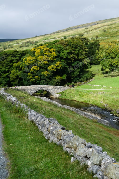 Preview: Bridge Over The River Wharfe At Yockenthwaite. Uk