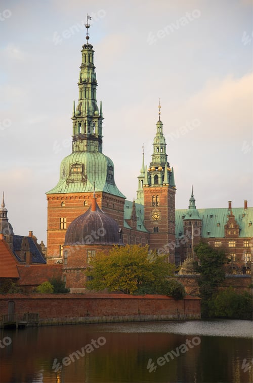Preview: The Towers Of Frederiksborg Palace In The Light Of The Setting Sun. Denmark